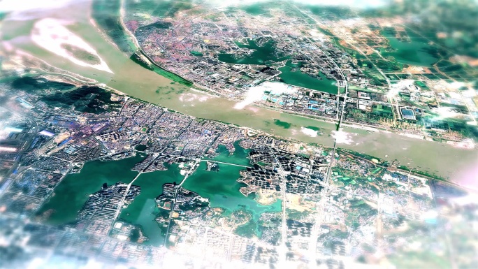 4K黄冈市主城区地图视频动画素材
