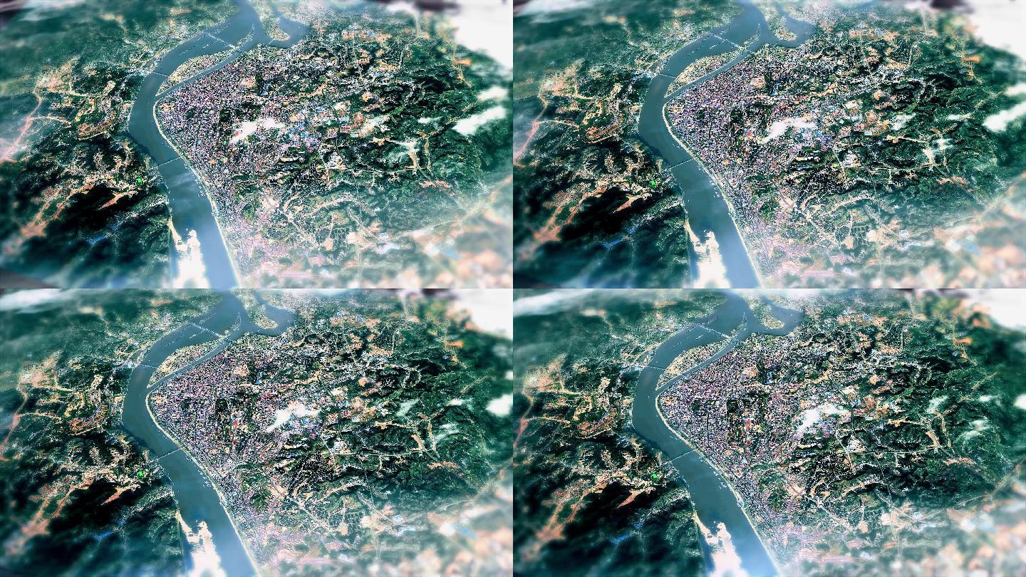 4K宜昌市主城区地图视频动画素材