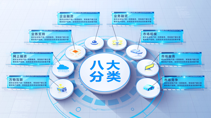 【无插件】干净图标分类AE模板