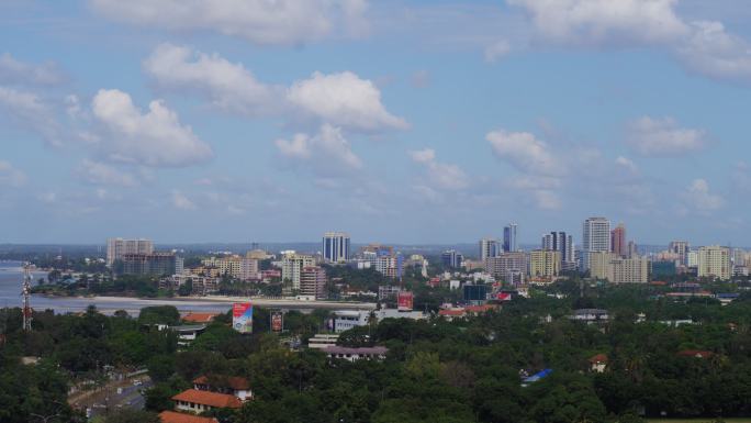 非洲坦桑尼亚市中心俯瞰城市全景