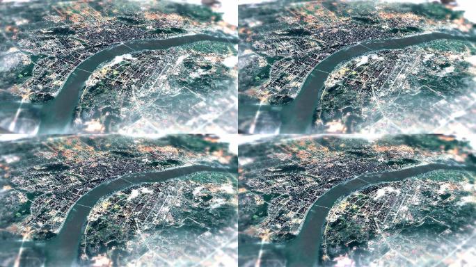4K吉安市主城区地图视频动画素材