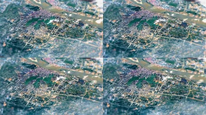 4K鄂州市主城区地图视频动画素材
