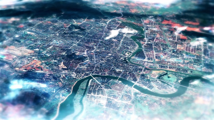 4K新余市主城区地图视频动画素材
