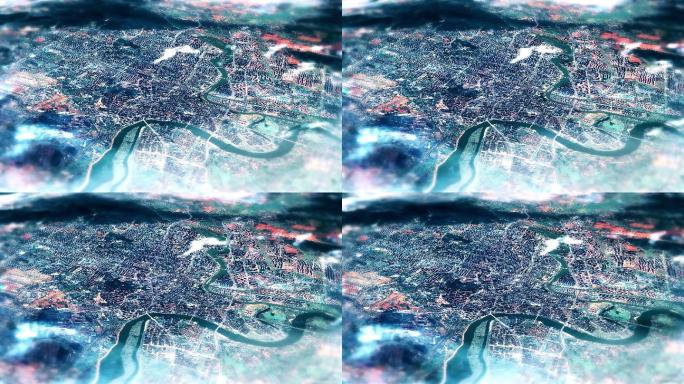 4K新余市主城区地图视频动画素材
