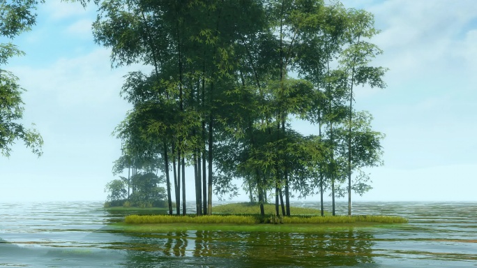 湖畔竹林