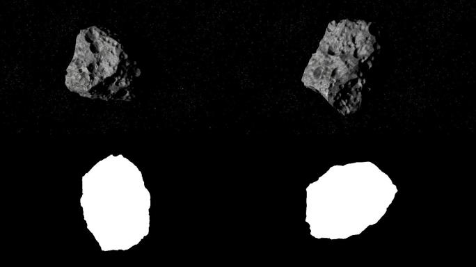 小行星在太空飞行抠像通道通道特效带通道