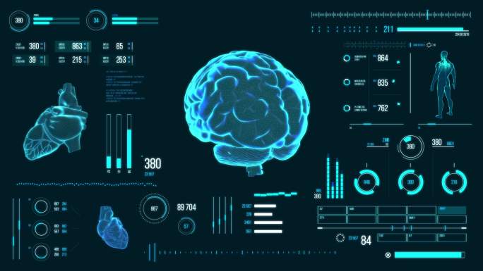 人脑扫描医疗科技科技感智慧界面