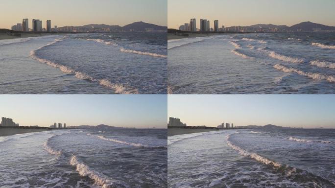 2条【升格】拍摄大海近海海浪浪花【灰片】