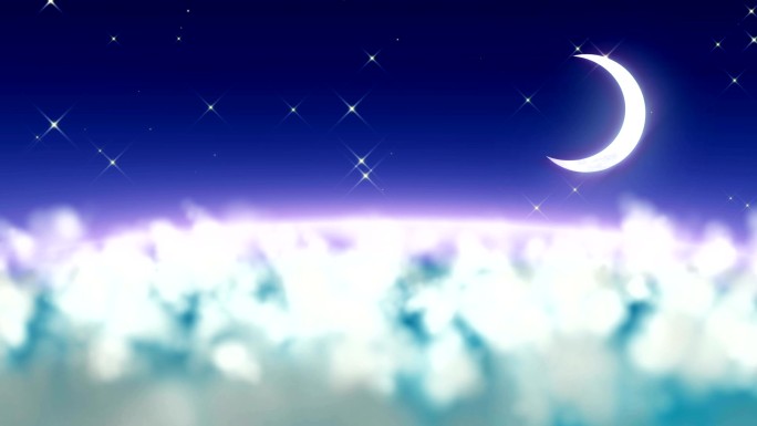 月亮云层背景月亮云层之上梦乡童话世界