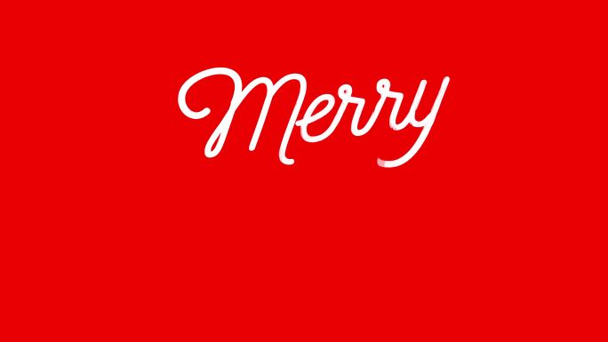 手写文字圣诞快乐圣诞节快乐Merry