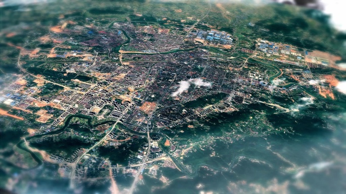 4K娄底市主城区地图视频动画素材