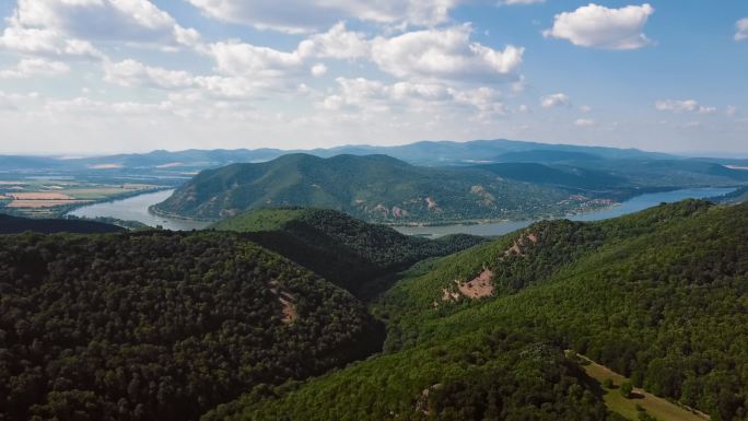 多瑙河蓝色多瑙河高山峡谷青山绿水