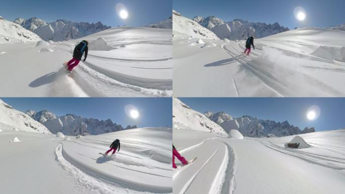酷酷的滑雪女孩谷爱凌冰雪世界赛道大雪山