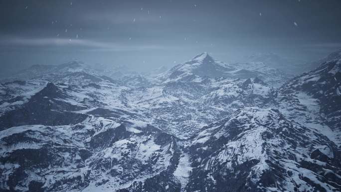 4K 冬天空旷唯美雪山-06