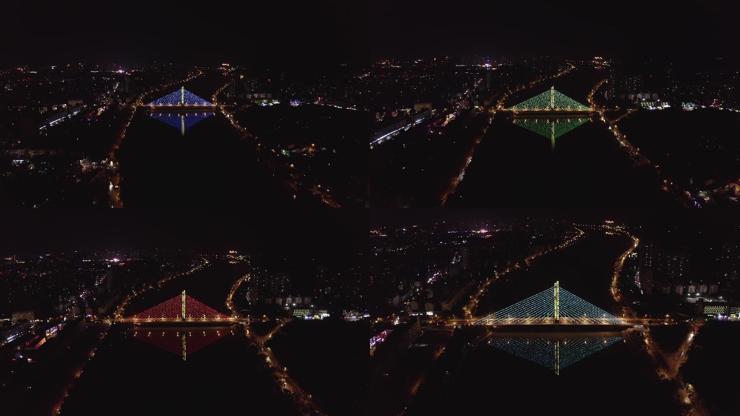 信阳浉河民桥夜景