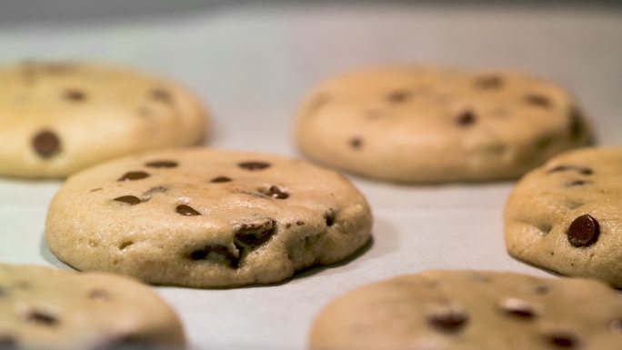 巧克力片饼干时间流逝美食制作过程西式糕点