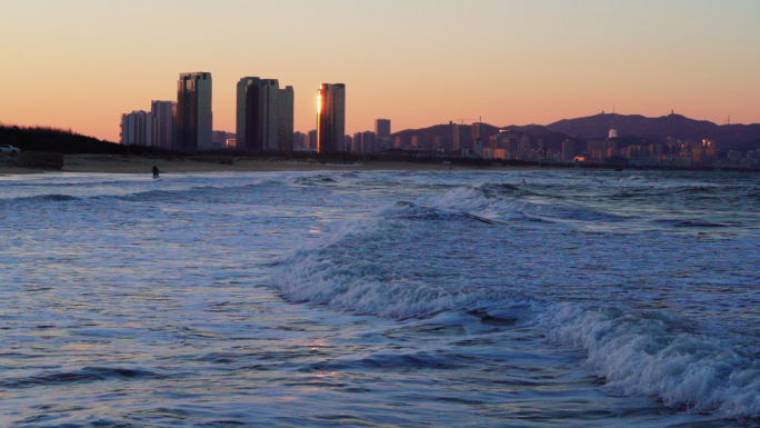 【升格】拍摄大海近海海浪浪花【灰片】