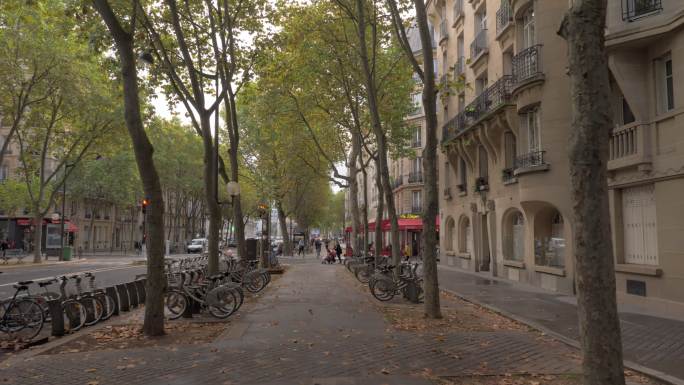 法国巴黎城市建筑快速发展航拍延时国外地标