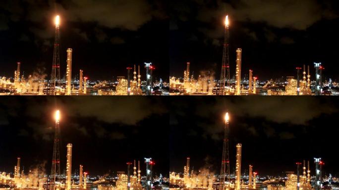 泰国炼油工业厂房化工厂烟囱排放全球变暖