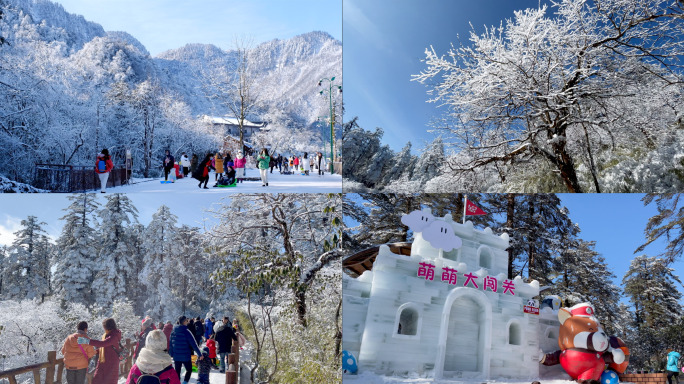 冬季节假日，登山赏雪的4K素材