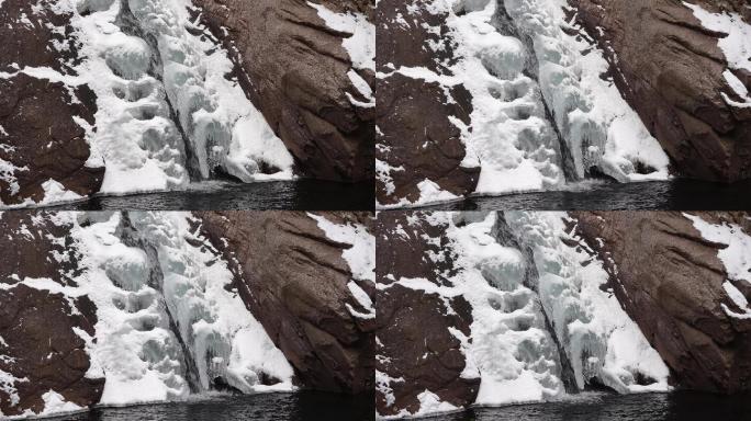 青岛崂山冰瀑风光延时4K视频
