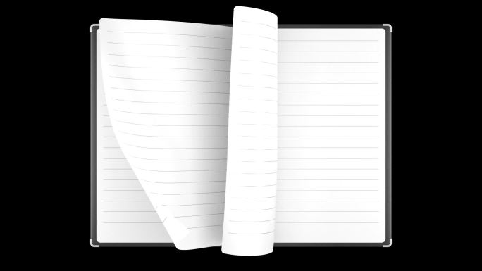 笔记本翻页的循环动画。