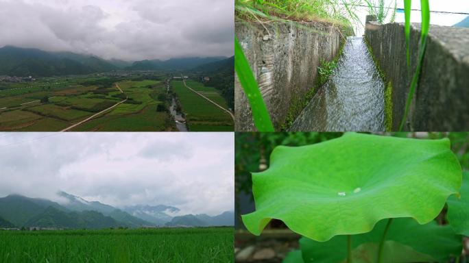 新农村气象烟雨江南新化浙江乡村青山绿水