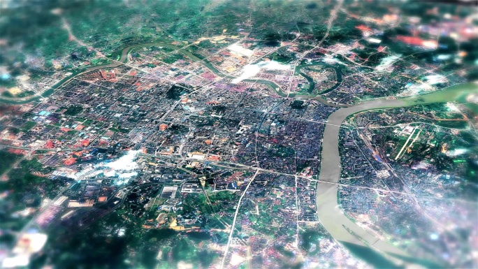 4K衡阳市主城区地图视频动画素材