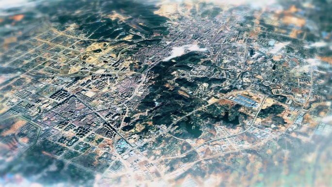 4K荆门市主城区地图视频动画素材