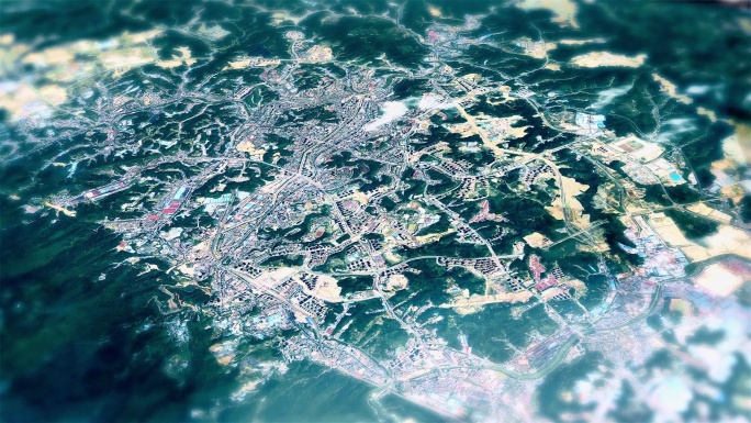 4K十堰市主城区地图视频动画素材