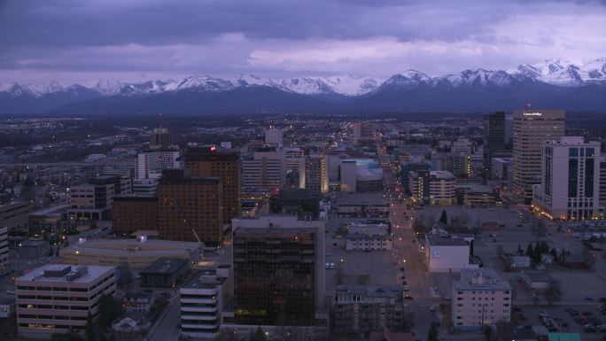 城市鸟瞰图雪山县城国外小镇外国城镇