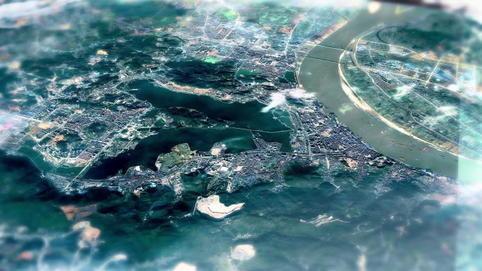 4K黄石市主城区地图视频动画素材
