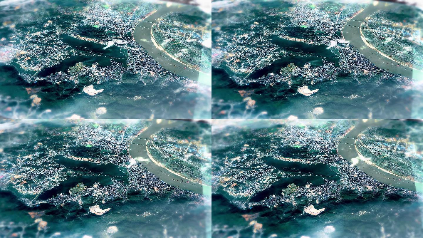 4K黄石市主城区地图视频动画素材