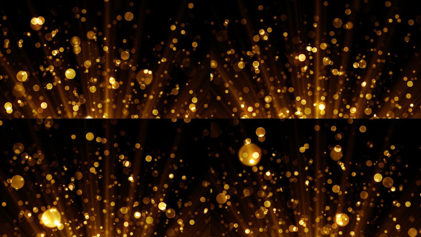 金色颗粒背景流光粒子唯美飘动光斑
