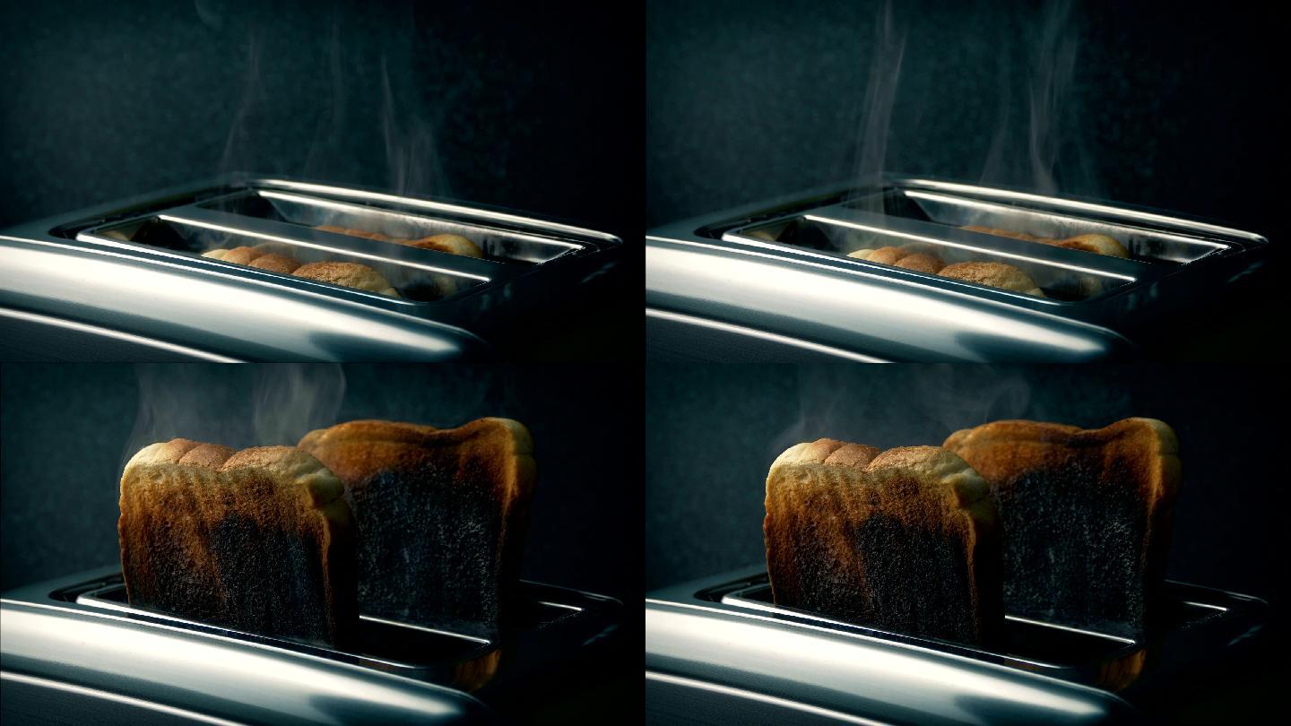 烤面包在烤面包机里烧焦后会弹出