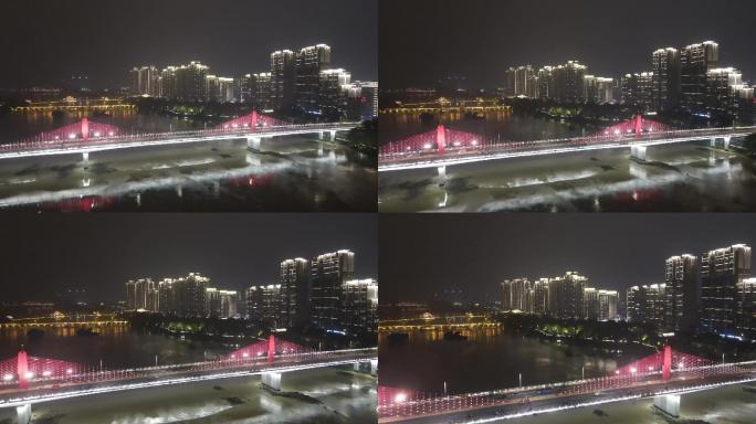 航拍福建漳州战备大桥夜景