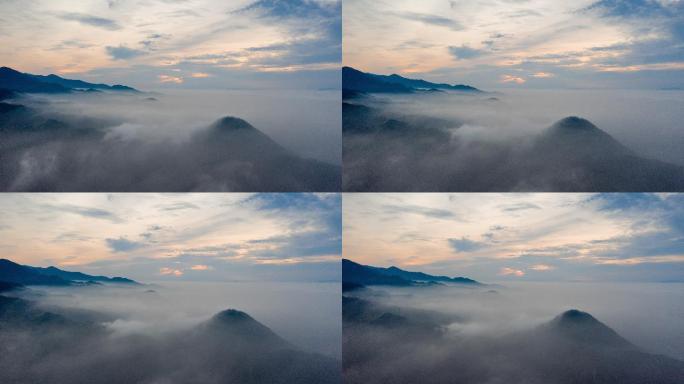 金华北山尖峰山云海延时摄影航拍视频