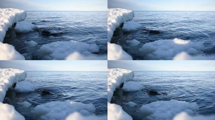 瑞典波罗的海沿岸融化的冰块
