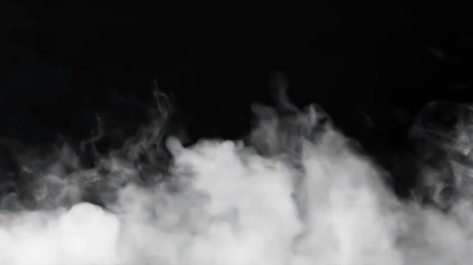 抽象的烟雾在黑色的背景下缓慢地在漂浮
