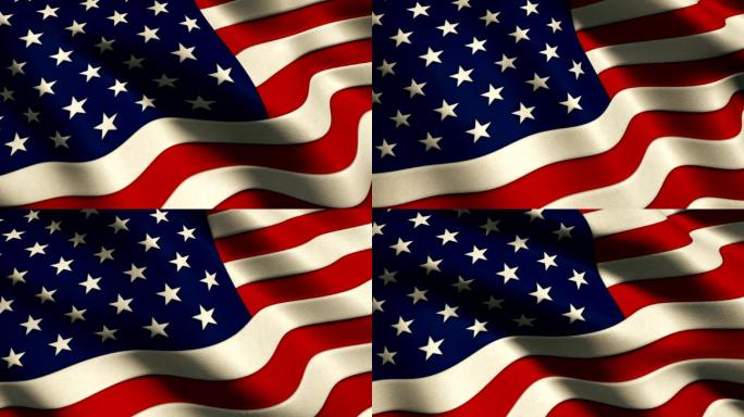 美利坚合众国国旗旗帜飘动旗子飘扬米国动画