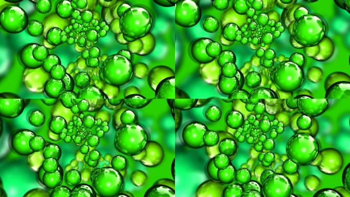 抽象背景循环绿色泡泡背景
