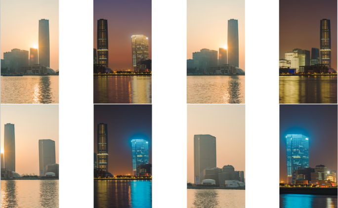 【4K】竖版上海西岸艺术中心日转夜