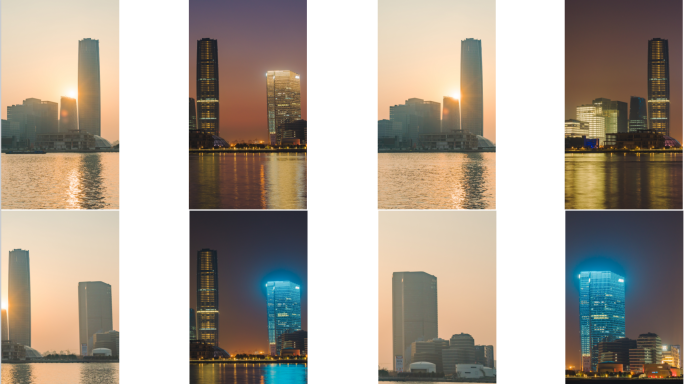 【4K】竖版上海西岸艺术中心日转夜