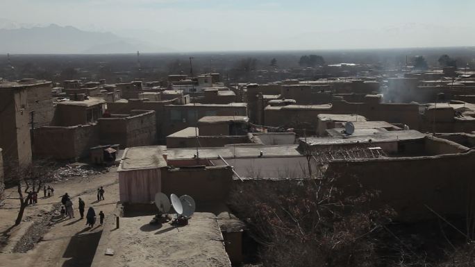 喀布尔全景阿富汗城市风光战争泥土房