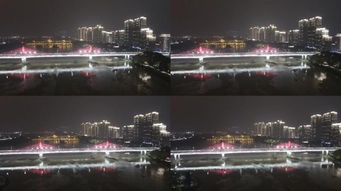 航拍福建漳州战备大桥夜景