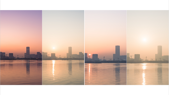 【4K】竖版上海前滩后滩日出