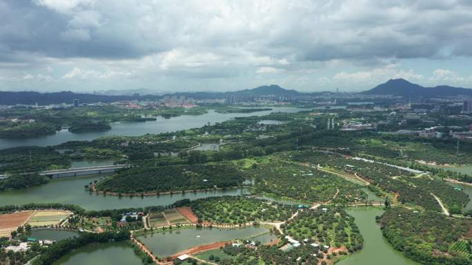 航拍东莞市松山湖风景区合集