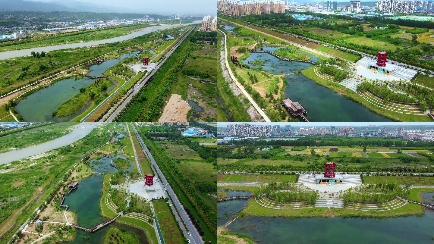 青山绿水生态建设乡村振兴陈仓印象渭河湿地