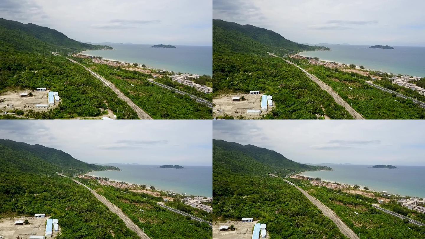 海南海景环岛高铁动车经过视频