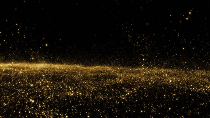 金色抽象星尘烟雾波粒子背景